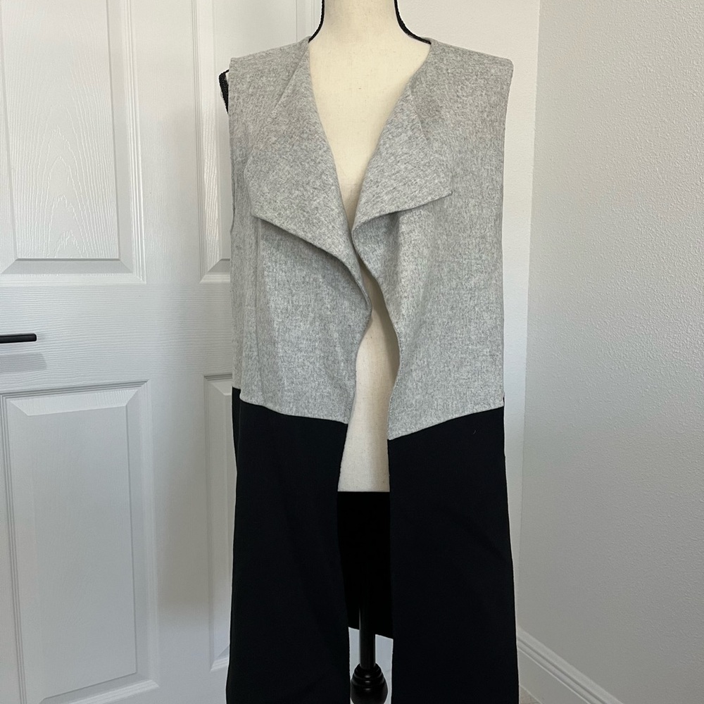 Talbots Duster/Vest, Gray And Block Color Block, … - image 1
